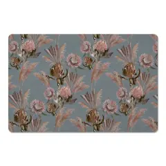 Protea Blooms Floor Mat Blue