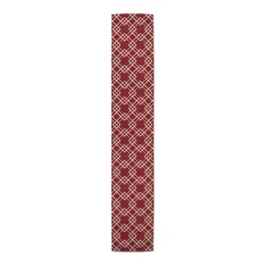 Diamond Lines Indoor/Outdoor Table Runner Red