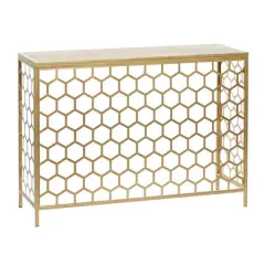 Gold Metal Contemporary Console Table 30" x 42" x 14"
