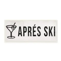 Stupell Industries Apr&egrave;s Ski Phrase Martini Glass with Olive,7" x 17"