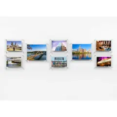 Wexel Art Gallery Wall Double Panel Acrylic Floating Frames Set of 8 Silver