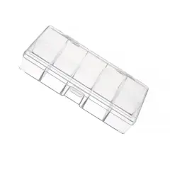 John Bead 7" Clear 10 Compartment Plastic Rectangle Box