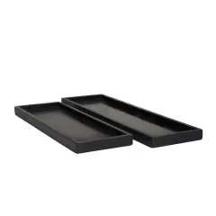 CosmoLiving by Cosmopolitan Marble Tray Set Black