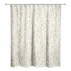 Bunny And Carrot Pattern Shower Curtain 71" x 74" Shower Curtain