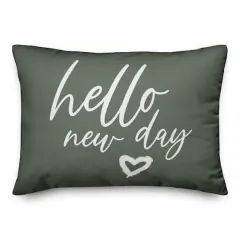 20" Hello New Day Throw Pillow Sage
