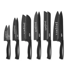 JoyJolt&reg; Black Multipurpose Kitchen Knife Set