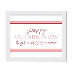 11" x 14" Happy Valentine's Day White Framed Print Wall Art
