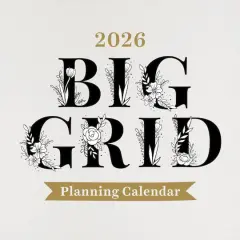 2026 Big Grid-Floral Wall Calendar