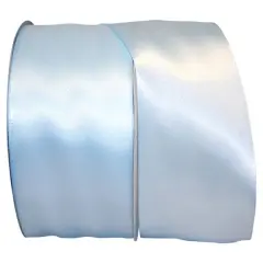 JAM Paper 2.5'' x 50yd. Double Face Satin Ribbon Light Blue