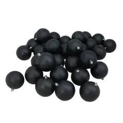 32ct. 3.25" Matte Black Shatterproof Ball Ornaments