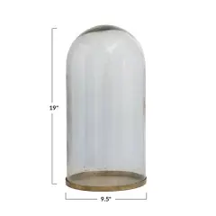 Hello Honey&reg; 19" Decorative Glass Cloche with Metal Base