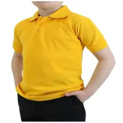 Galaxy By Harvic School Uniform Short Sleeve Boy's Pique Polo ShirtGold