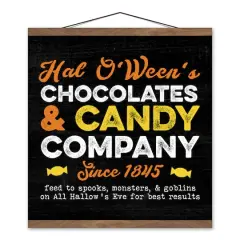Halloween Candy Teak Hanging Canvas
