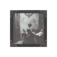 7" Reading Woman Tabletop D&eacute;cor in Black Frame with Filigree Corners by Ashland&reg;