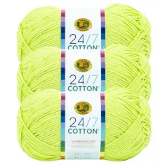3 Pack Lion Brand&reg; 24/7 Cotton&reg; Yarn Lime
