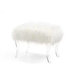 Glitzhome&reg; 24" Faux Fur Acrylic Bench