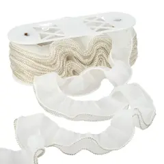 3.3" White Sheer Pleat with Rhinestone Trim by Celebrate It&reg;