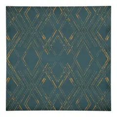 Diamond Cotton Twill Napkin Blue and Gold