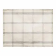 Gray Plaid Linen Polyester Twill Placemat