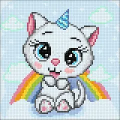Crafting Spark Cat with Rainbow Diamond Painting Kit