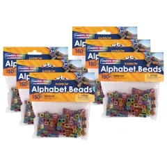 Creativity Street&reg; 6mm Rainbow Alphabet Beads, 6 Packs of 150