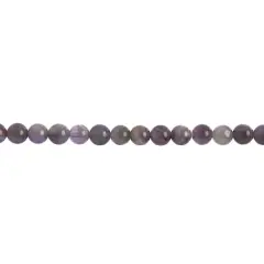 John Bead Earth's Jewels Natural Stone Round Beads, 6mm Dogtooth Amethyst