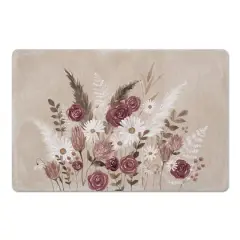 18" x 27" Flowers Mauve Beige Floor Mat