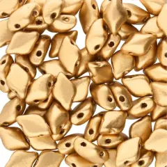 GemDUO&trade; 8mm 2-Hole Czech Glass Diamond Beads Bronze Pale Gold