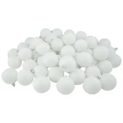 60ct. 2.5" Matte Winter White Shatterproof Ball Ornaments