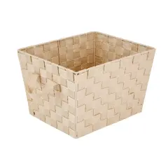 Simplify Small Woven Storage Bin White