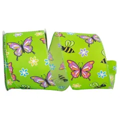 Reliant 2.5" x 10yd. Wired Butterfly And Bees Bright Ribbon