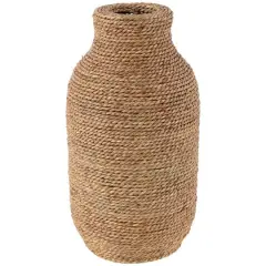 16" Brown Seagrass Handmade Wrapped Vase