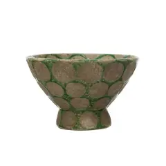 Hello Honey&reg; 9" Wax Relief Dots Terra Cotta Footed Bowl