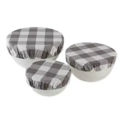 DII&reg; Assorted Gray Buffalo Check Woven Dish Cover Set