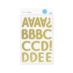 Gold Glitter Rounded Font Alphabet Stickers by Recollections&trade;