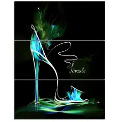 Designart - Green High Heel Show - Abstract Canvas Art Print