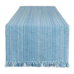 DII&reg; 108" Variegated Fringe Table Runner Light Blue