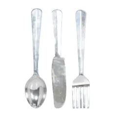 Silver Aluminum Utensil Wall D&eacute;cor Set