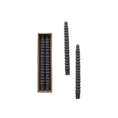 Hello Honey 10" Charcoal Unscented Pumpkin Shaped Taper Candles, 2ct.