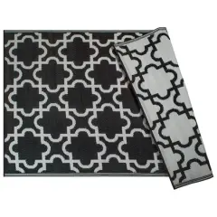 DII&reg; Black Lattice Outdoor Rug, 4ft. x 6ft.