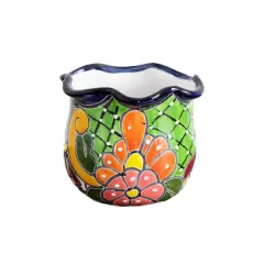 7" Handmade Mexican Talavera Ceramic Planter