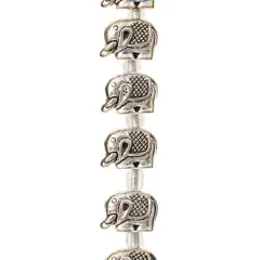 Silver Metal Elephant Beads, 12mm by Bead Landing&trade;