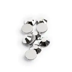John Bead Crystal Lane SS16 Metallic Glass Round Flatback Rhinestones, 288ct. Metallic Silver