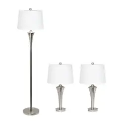 Lalia Home Vienna Brushed Nickel Lamp Set