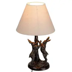 Hello Honey&reg; 18.5" Brown & Natural Bunny Rabbit Table Lamp with Linen Empire Shade