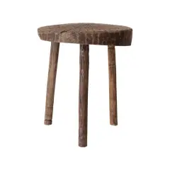 Hello Honey&reg; 18" Natural Distressed Found Reclaimed Wood Stool
