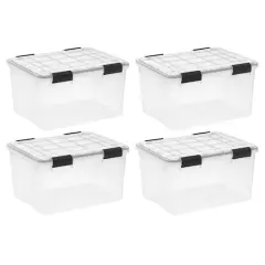 Iris&reg; 44qt. Clear Plastic Storage Bins, 4ct.