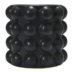 Hello Honey&reg; 9" Black Stoneware Planter with Raised Dots