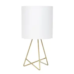 Simple Designs Gold & White Down to the Wire Table Lamp