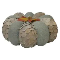 10" Green & Brown Autumn Harvest Tabletop Pumpkin